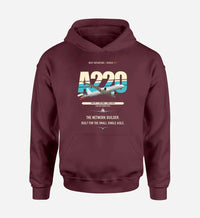 Thumbnail for Airbus A220-300 design on dark red hoodie single side