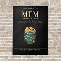 Thumbnail for Frederick W. Smith International Airport Memphis MEM vertical canvas print - no frame - black background