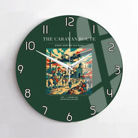 Thumbnail for VINTAGE G4040 - The Caravan Route - Designed Wall Clocks design on darkgreen no-frame