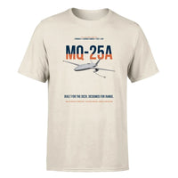 Thumbnail for MQ-25A STINGRAY design on beige double-side t-shirt, single-side print