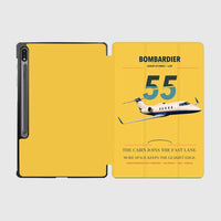 Thumbnail for Bombardier Learjet 55 design on yellow samsung tablet tablet case