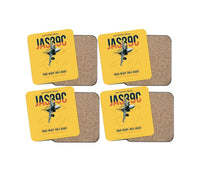 Thumbnail for Saab JAS 39C Gripen design on yellow 4 pieces set coaster
