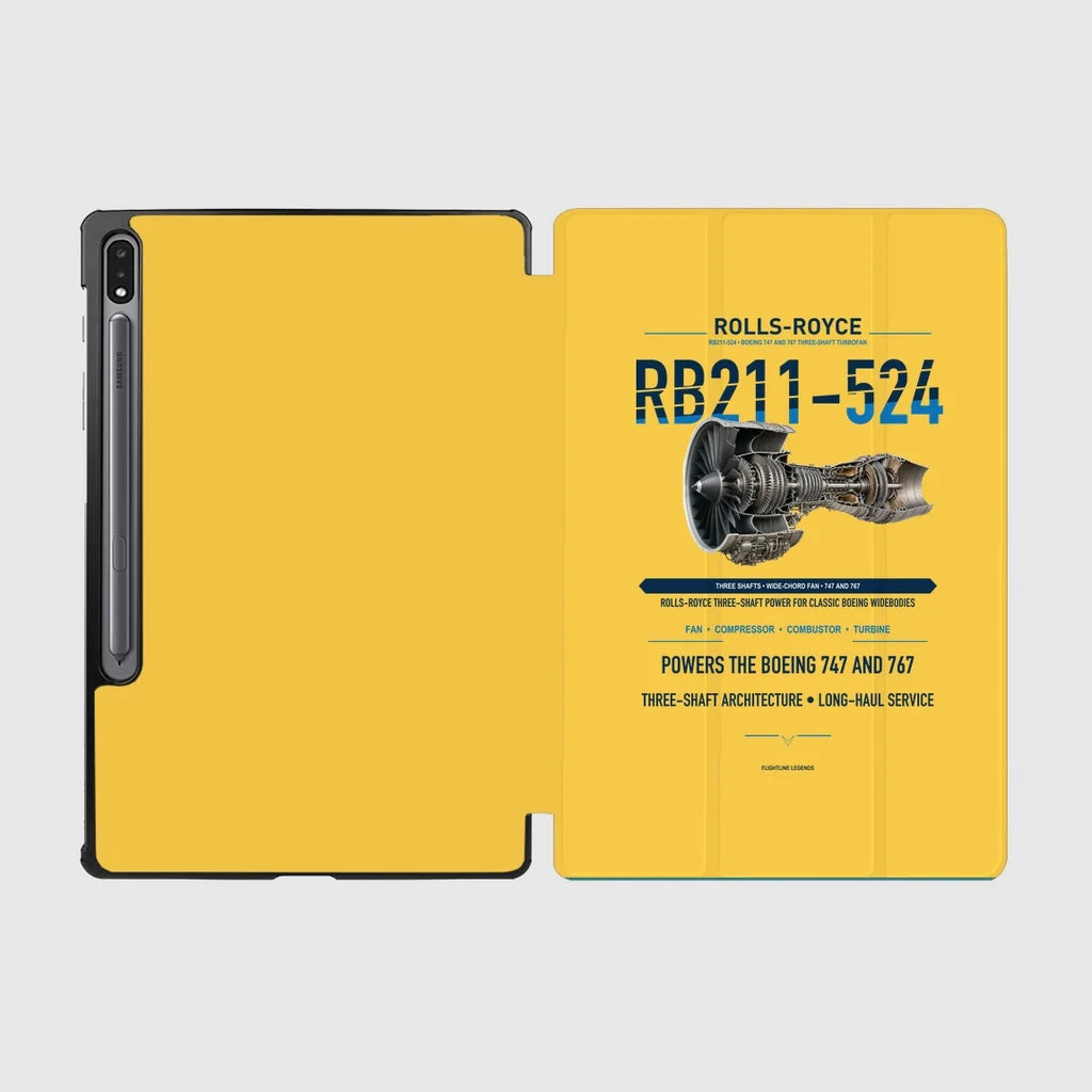 RB211-524 design on yellow samsung tablet tablet case