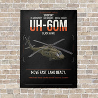 Thumbnail for Sikorsky UH-60M Black Hawk vertical canvas print - no frame - black background