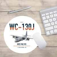 Thumbnail for WC-130J Hurricane Hunter design on white round mouse pad