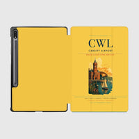 Thumbnail for Cardiff Airport (CWL) design on yellow samsung tablet tablet case
