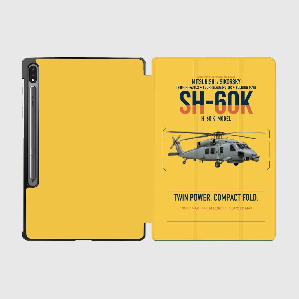 Mitsubishi Sikorsky SH-60K design on yellow samsung tablet tablet case