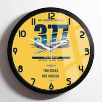 Thumbnail for Boeing 377 Stratocruiser design on yellow framed wall clock