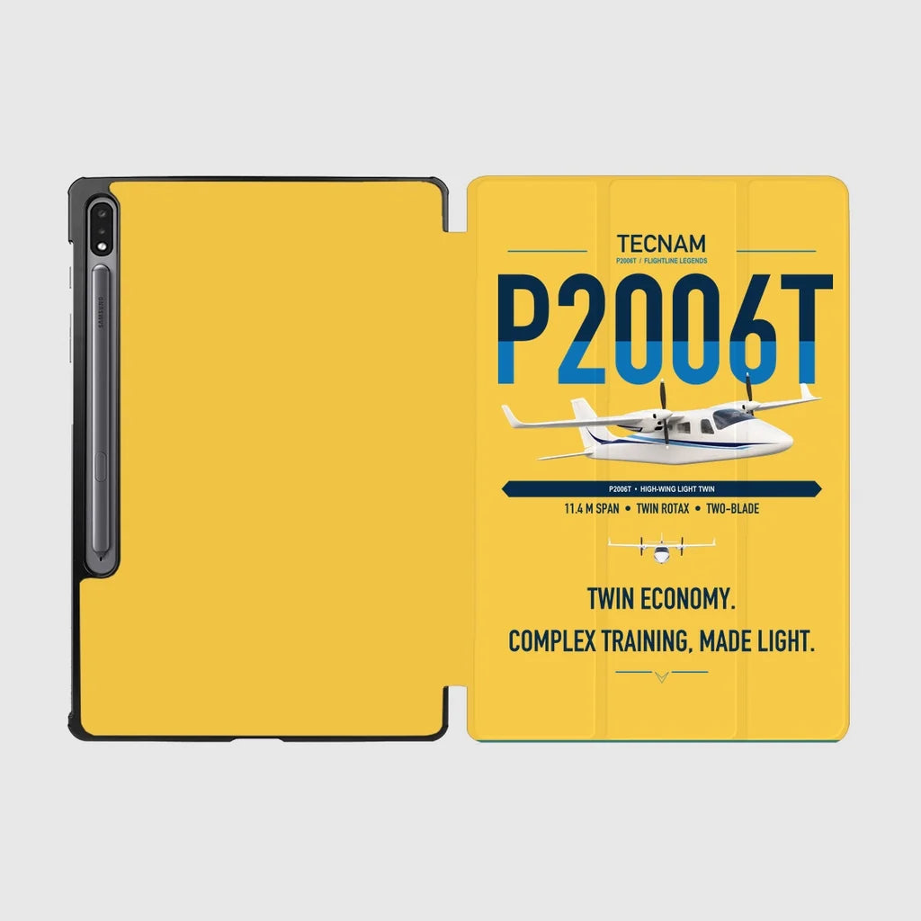 Tecnam P2006T design on yellow samsung tablet tablet case