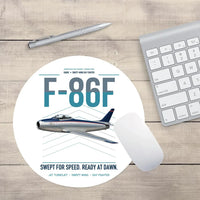 Thumbnail for F-86F Sabre design on white round mouse pad