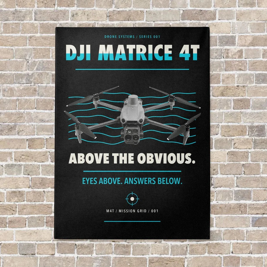 DJI Matrice 4T vertical canvas print - no frame - black background