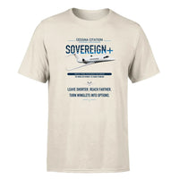 Thumbnail for Cessna Citation Sovereign+ design on beige double-side t-shirt, single-side print
