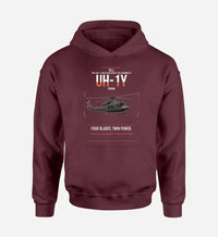 Thumbnail for Bell UH-1Y Venom design on dark red double-side hoodie, single-side print
