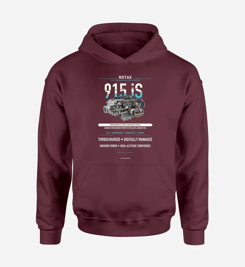 915 iS design on dark red hoodie single side