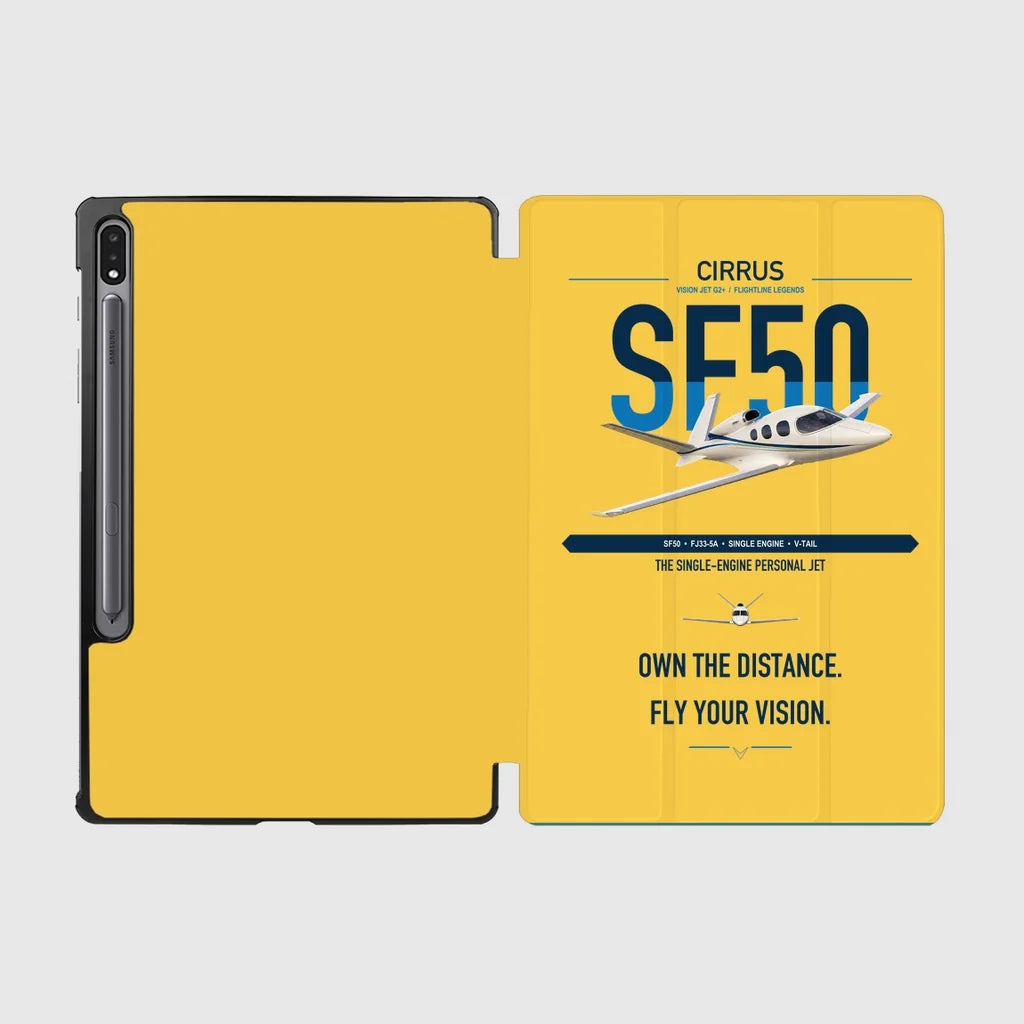 Cirrus Vision Jet G2+ design on yellow samsung tablet tablet case