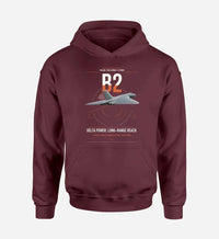 Thumbnail for Avro Vulcan B2 design on dark red double-side hoodie, single-side print