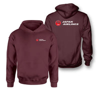 Thumbnail for Japan Airlines logo on dark red double side hoodie