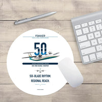 Thumbnail for Fokker 50 design on white round mouse pad