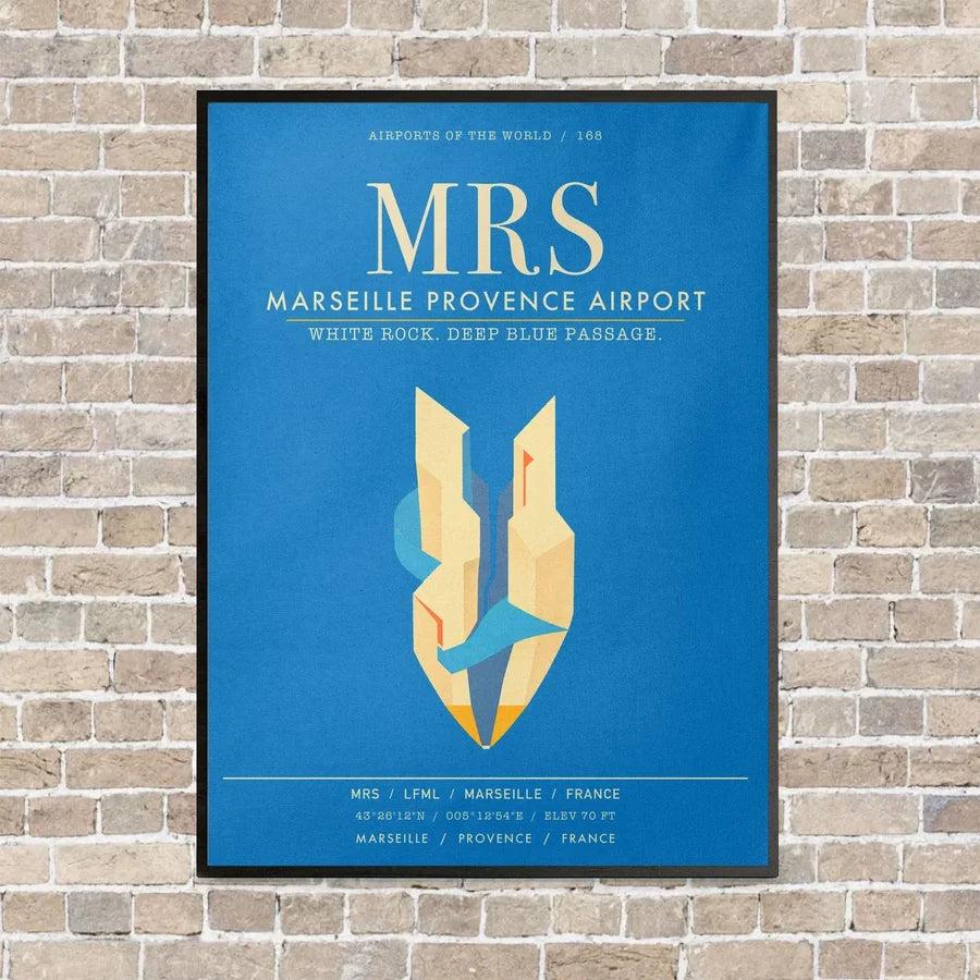 Marseille Provence Airport MRS - Canvas Framed - Turquoise