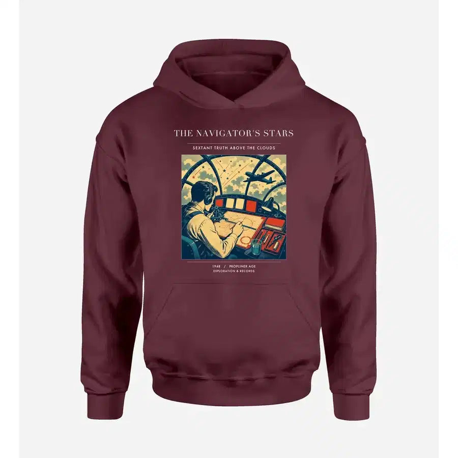 VINTAGE G4297 - The Navigator's Stars - Premium Hoodie design on darkred premium