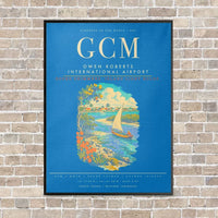 Thumbnail for Owen Roberts International Airport GCM - Canvas Framed - Turquoise