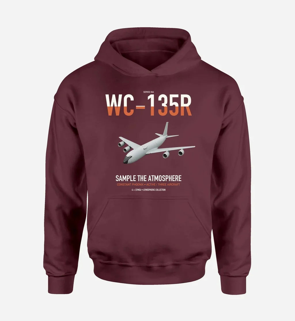 WC-135R Constant Phoenix design on dark red double-side hoodie, single-side print