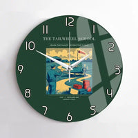 Thumbnail for VINTAGE G4178 - The Tailwheel School - Designed Wall Clocks design on darkgreen no-frame
