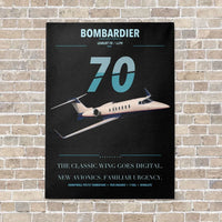 Thumbnail for Bombardier Learjet 70 vertical canvas print - no frame - black background