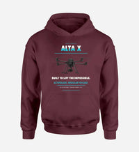 Thumbnail for Freefly Alta X design on dark red hoodie single side