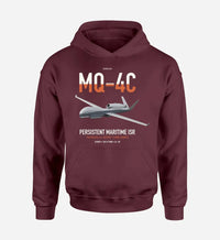 Thumbnail for MQ-4C Triton IFC-4 design on dark red double-side hoodie, single-side print