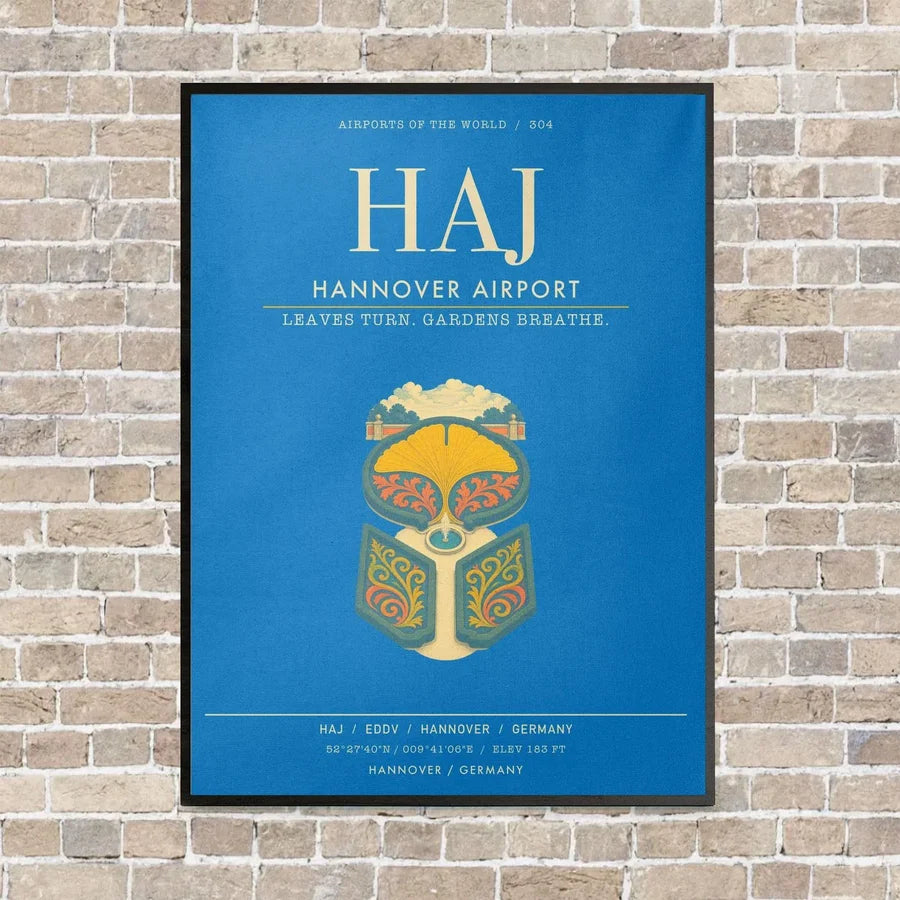 Hannover Airport HAJ - Canvas Framed - Turquoise