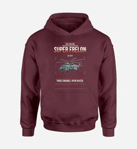 Thumbnail for Sud Aviation SA 321G Super Frelon design on dark red double-side hoodie, single-side print