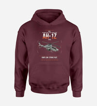 Thumbnail for Bell AH-1Z Viper design on dark red double-side hoodie, single-side print