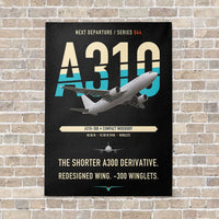 Thumbnail for Airbus A310-300 vertical canvas print - no frame - black background