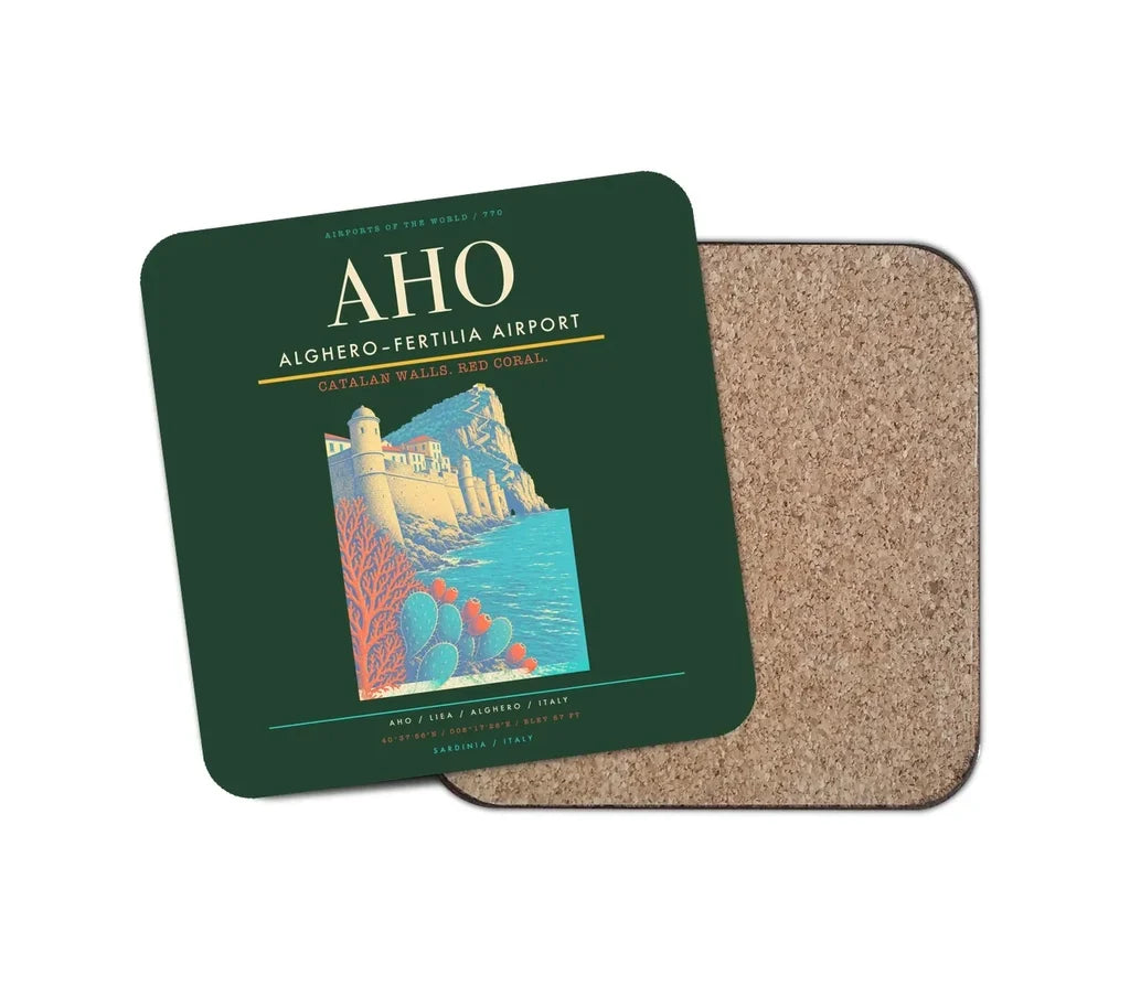 AlgheroFertilia Airport AHO Coaster 1-Piece - Dark Green