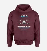Thumbnail for DJI Mini 3 design on dark red hoodie single side