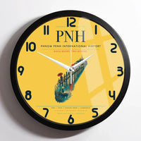 Thumbnail for Phnom Penh International Airport (PNH) design on yellow framed wall clock