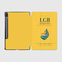 Thumbnail for Long Beach Airport (Daugherty Field) (LGB) design on yellow samsung tablet tablet case