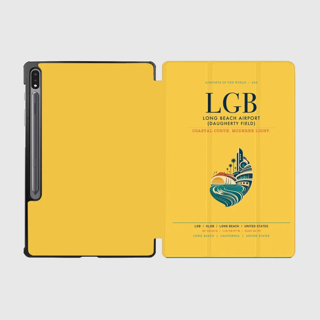 Long Beach Airport (Daugherty Field) (LGB) design on yellow samsung tablet tablet case