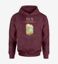 Thumbnail for Egilsstaðir Airport (EGS) design on dark red hoodie single-side print