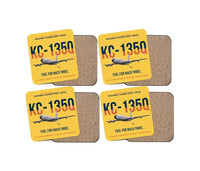 Thumbnail for KC-135Q Blackbird Tanker design on yellow 4 pieces set coaster