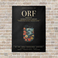 Thumbnail for Norfolk International Airport ORF vertical canvas print - no frame - black background