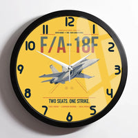 Thumbnail for F-A-18F Super Hornet design on yellow framed wall clock