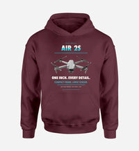 Thumbnail for DJI Air 2S design on dark red hoodie single side
