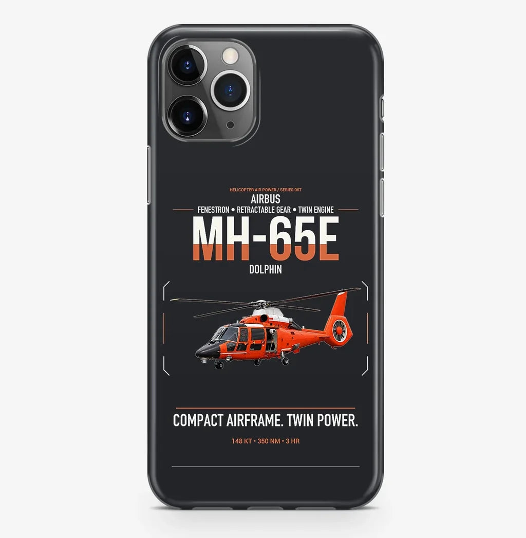 Airbus MH-65E Dolphin design on black magsafe iphone case, for iPhone Pro Max