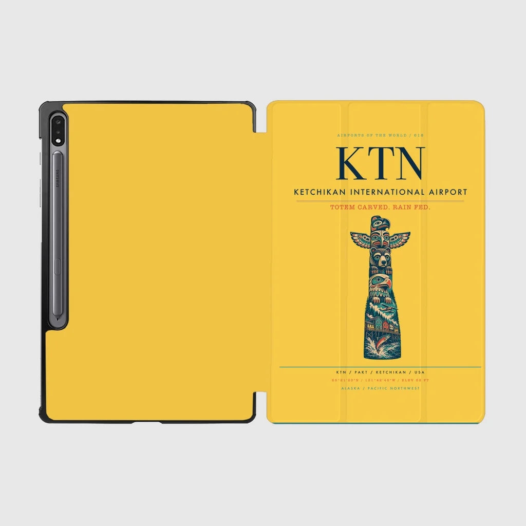 Ketchikan International Airport (KTN) design on yellow samsung tablet tablet case