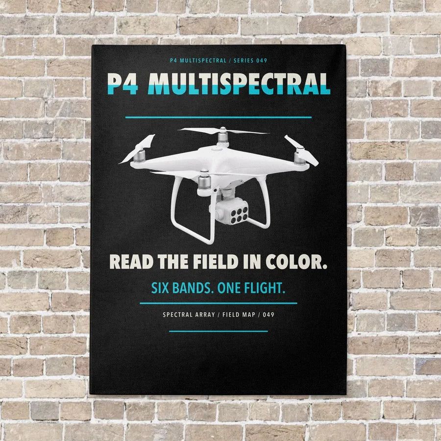 DJI P4 Multispectral vertical canvas print - no frame - black background