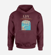 Thumbnail for City of Derry Airport (LDY) design on dark red hoodie single-side print