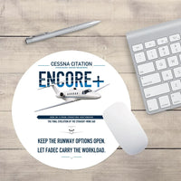 Thumbnail for Cessna Citation Encore+ design on white round mouse pad