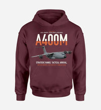 Thumbnail for Airbus A400M Atlas design on dark red double-side hoodie, single-side print